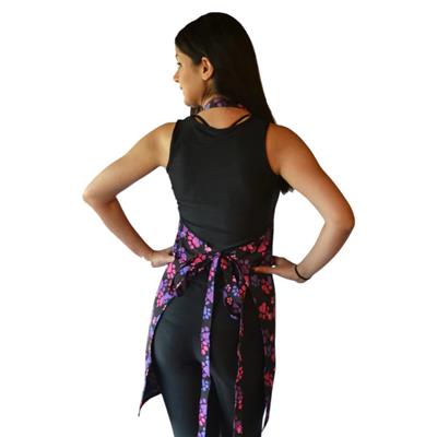 Pink And Purple Paw Print Waterproof Apron by Ladybird Line