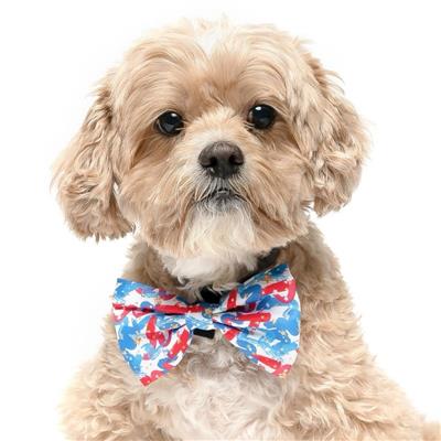 WHITE RED BLUE SWIRLS  - VELCRO BOW TIE