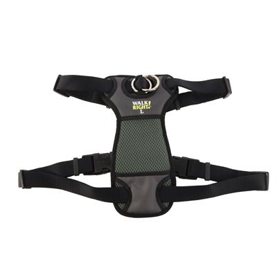 Walk Right Front-Connect Padded Dog Harness Black Large 26-38 In