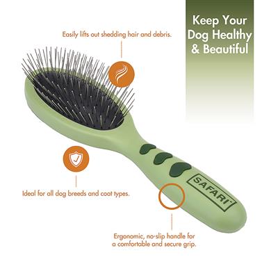 Safari Wire Pin Brush Green Large