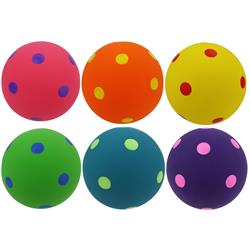 Multipet Polka-Dot Balls Plush Dog Toy Assorted Colors 4"