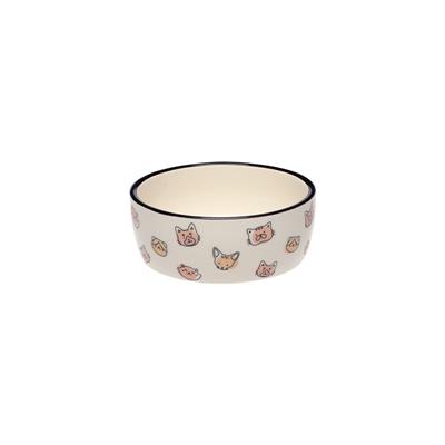 Cat Faces Ceramic Pet Bowl, Small