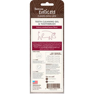 Tropiclean Enticers Teeth Cleaning Gel Toothbrush For Dogs Hickory Smoked Bacon; 1Ea-2 Oz; Sm-Md