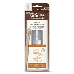 Tropiclean Enticers Teeth Cleaning Gel Toothbrush For Dogs Peanut Butter Honey; 1Ea-2 Oz; Lg