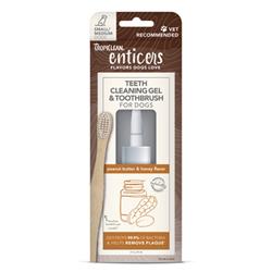 Tropiclean Enticers Teeth Cleaning Gel Toothbrush For Dogs Peanut Butter Honey; 1Ea-2 Oz; Sm-Md