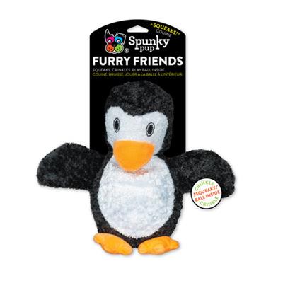 SPUNKY PUP FURRY FRIENDS PENGUIN WITH BALL SQUEAKER