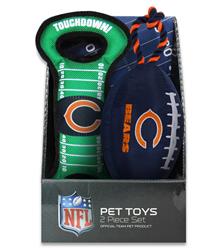 Chicago Bears 2PC Pet Toy Box Set - by Pet First