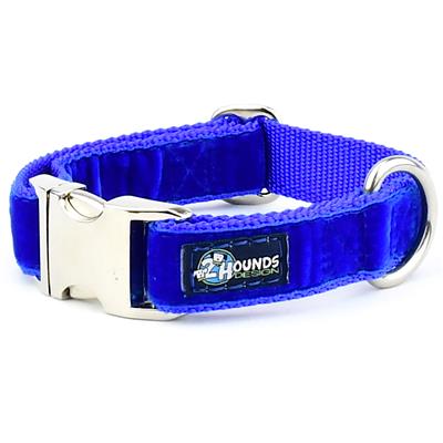 Royal Blue Velvet Essential Collars with Optional Leash