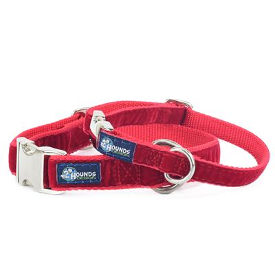 Red Velvet Essential Collars with Optional Leash