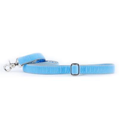 Light Blue Velvet Essential Collars with Optional Leash
