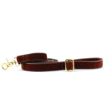 Brown Velvet Essential Collars with Optional Leash