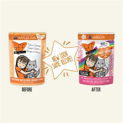 BFF Cat Omg Tuna & Salmon Sweet Cheeks Dinner in Gravy 3oz. (Case Of 12)