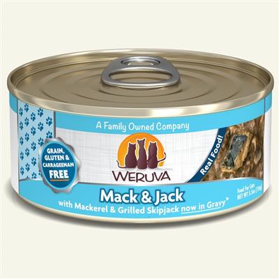 Weruva Cat Mack and Jack with Mackerel & Grilled Skipjack in Gravy 5.5oz. Case Of 24