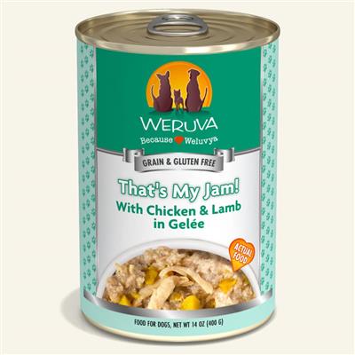 Weruva Dog That's My Jam! with Chicken & Lamb in Gelée 14oz. Case Of 12
