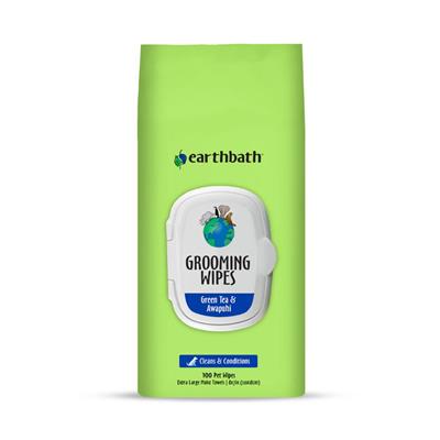 Earthbath Grooming Wipes; Green Tea Awapuhi 1Ea-100 Ct