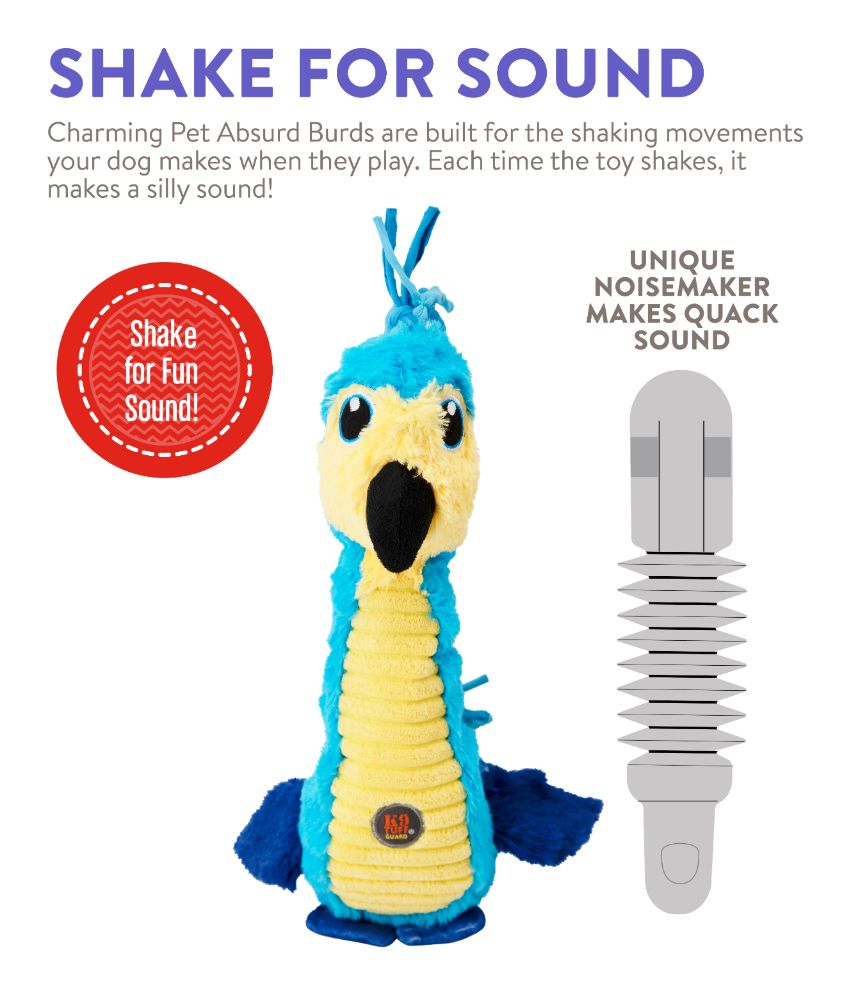 Charming Pet Absurd Burds Blue Macaw Dog Toy