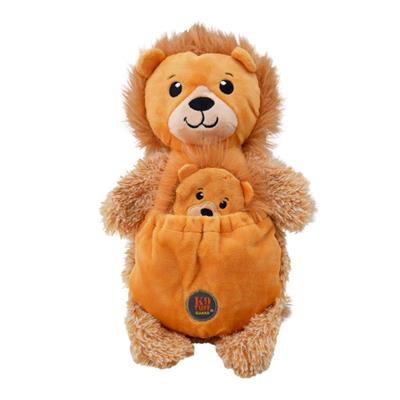 Charming Pet Pouch Pals Lion Plush Treat-Stuffer Dog Toy