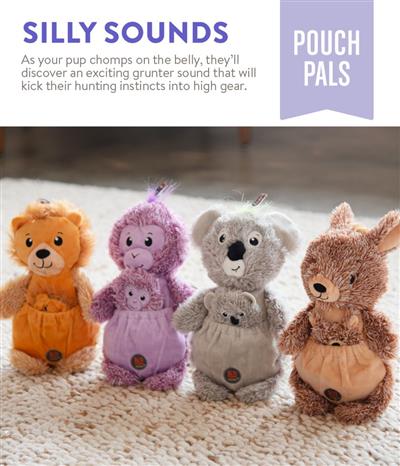 Charming Pet Pouch Pals Lion Plush Treat-Stuffer Dog Toy
