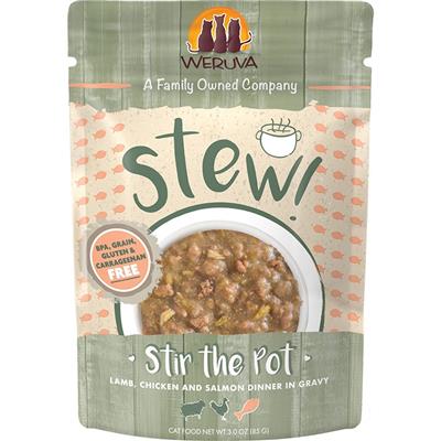 Weruva Cat Stew! Stir The Pot Lamb, Chicken and Salmon 3oz. Pouch (Case Of 12)