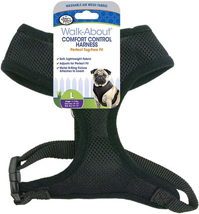 Four Paws Comfort Control Dog Harness Black Large