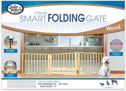 Four Paws Expandable Dog Gate; Wood Gate For Dogs; 3Panel 1Ea-2468 In W X 17 In H