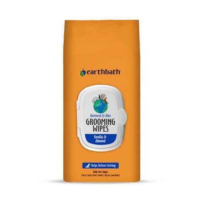 Earthbath Oatmeal Aloe Grooming Wipes; Vanilla Almond Softsided Pouch 100 Count
