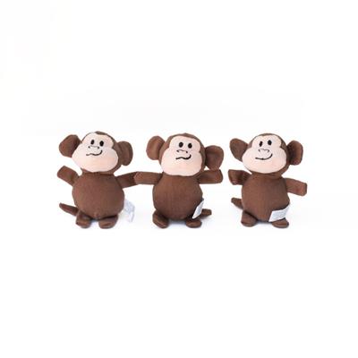 Zippypaws Miniz Dog Toys Monkeys 1Ea-Xs; 3 Pk