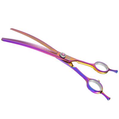 7″ 66T Rainbow Curved Thinning Shears by PetStore.Direct