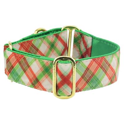 Christmas Plaid Cream Satin Lined Collars & Leads with Optional Leash