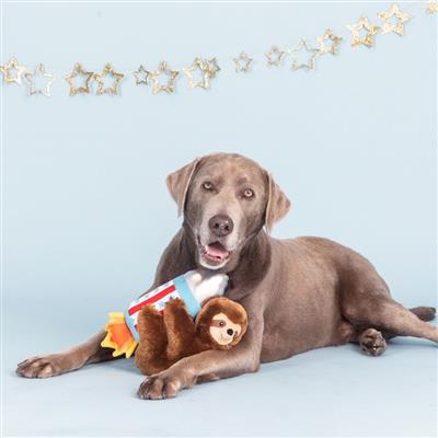 Rocket Sloth Plush Dog Toy