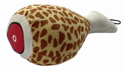 7 Inch Pebbles Plush Drumstick Dog Toy