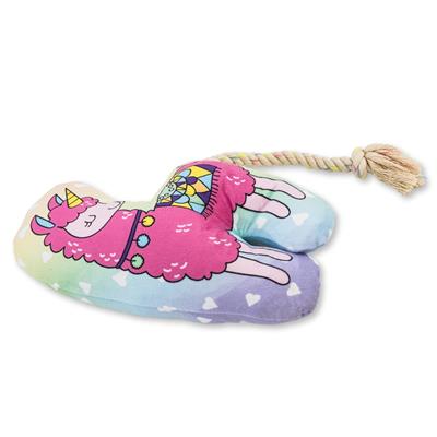 Magical Llama Plush Dog Toy with Crinkle and Squeak Features