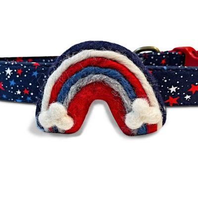 Patriotic Rainbows – Velcro Attachable Dog & Cat Collar Felt Accessory