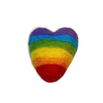 Rainbow Heart – Velcro Attachable Dog & Cat Collar Felt Accessory
