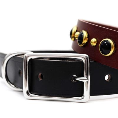 Black Studded Leather Dog Collar Belt Buckle – Johnny