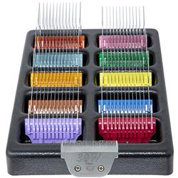 PetStore.Direct Wide Combs Colored Set of 10 with 30W blade and Tray