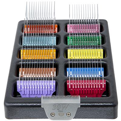 PetStore.Direct Wide Combs Colored Set of 10 with 30W blade and Tray