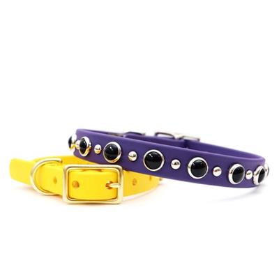 Black Studded Waterproof Dog Collar Belt Buckle - Johnny