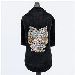Night Owl Dog Sweater: Black