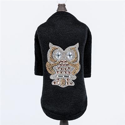 Night Owl Dog Sweater: Black