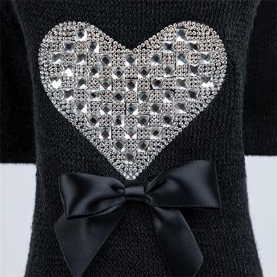Oh My Heart Dog Sweater: Black