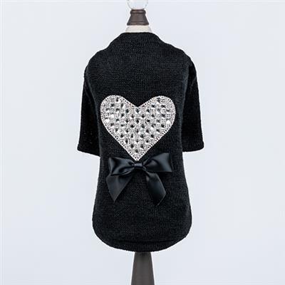 Oh My Heart Dog Sweater: Black