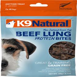 K9 NATURALS DOG AIR DRIED BEEF LUNG BITES 2.1oz