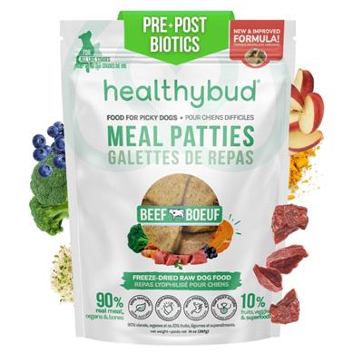 Healthybud's Freeze-Dried Beef Meal Patties for Dogs 14oz