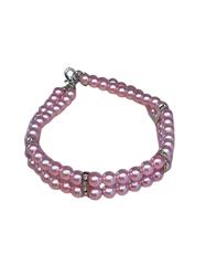 2 Row Pretty Pearl Choker Necklace, Pink