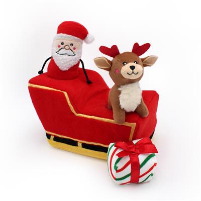 Holiday Burrow™ - Santa's Sleigh - Christmas Dog Toy