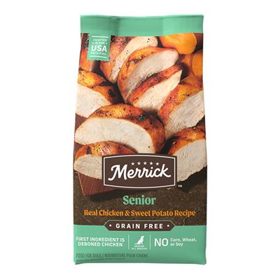 Merrick Dog Grain Free Senior Chicken And Sweet Potato 10Lb