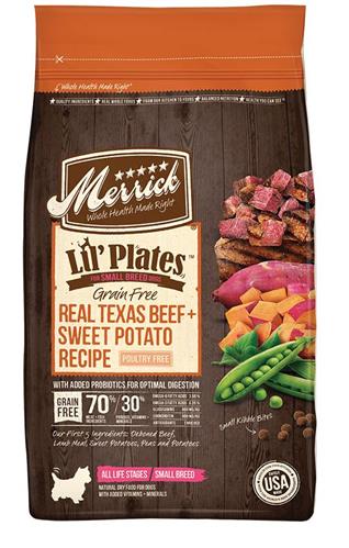 Merrick DogMerrick Lil Plates Grain Free Real Texas Beef And Sweet Potato Recipe 4 Lbs Lil' Plates Small Breed Grain Free Beef  and Sweet Potatoes Recipe