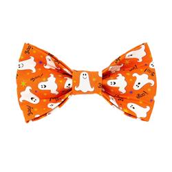 Halloween | Halloween Bow Tie | Bowtie | Ghosts on Orange Cotton