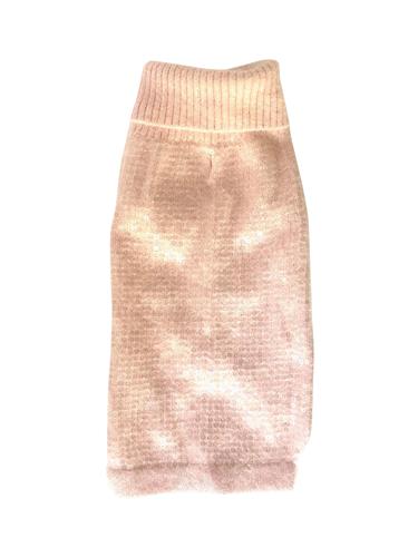 Sophia Shimmer Sequin Turtleneck in shell pink